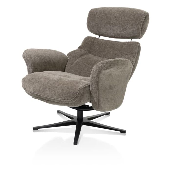 Lazaro, Relaxfauteuil (Incl. Poef) - Stof Livigno - Bruin