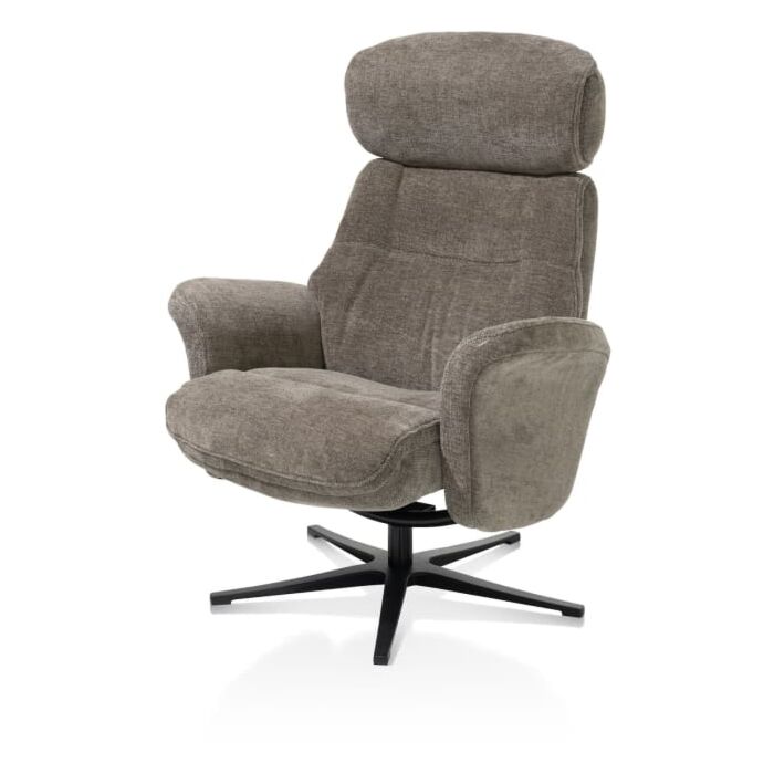 Lazaro, Relaxfauteuil (Incl. Poef) - Stof Livigno - Bruin