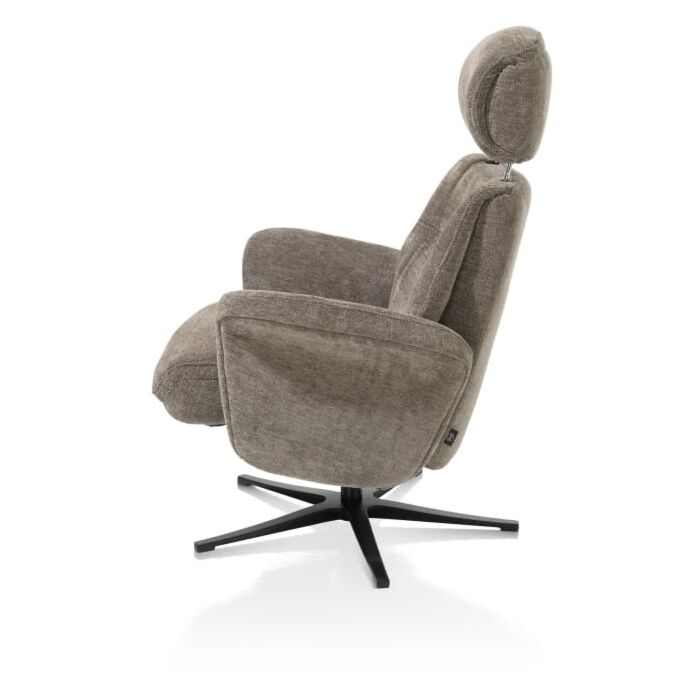 Lazaro, Relaxfauteuil (Incl. Poef) - Stof Livigno - Bruin