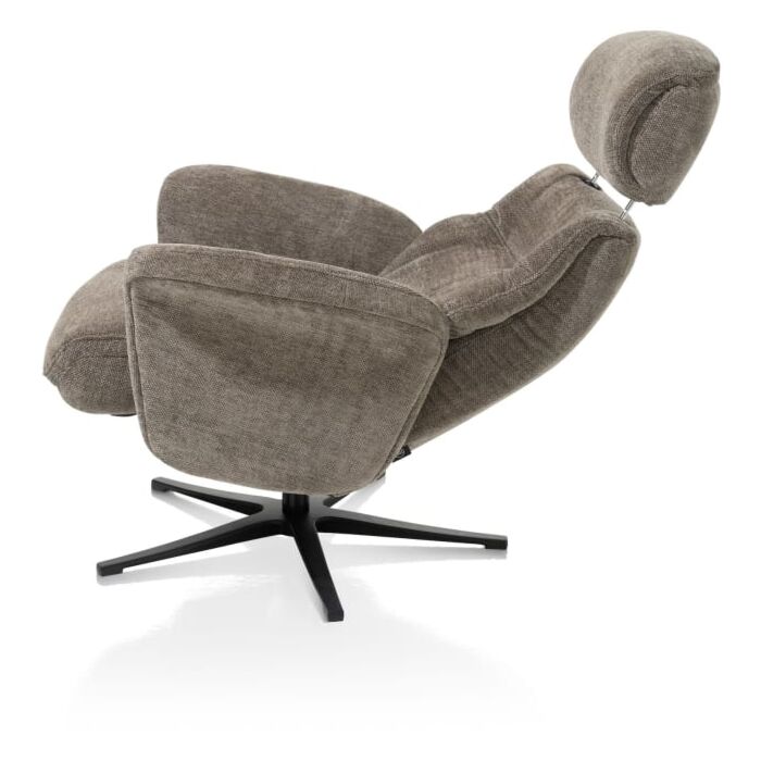 Lazaro, Relaxfauteuil (Incl. Poef) - Stof Livigno - Bruin