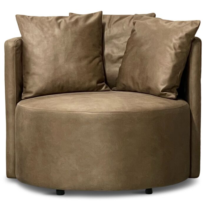 Fauteuil Rice Bruin Ø107cm + 3 Sierkussen