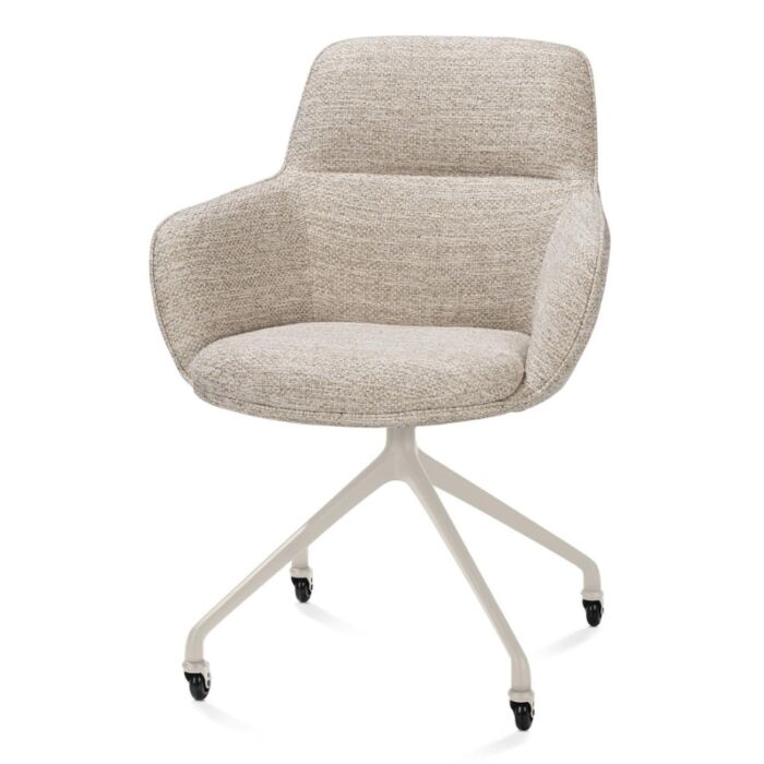 Armstoel Mateo Wielen Creme Bellini Creme