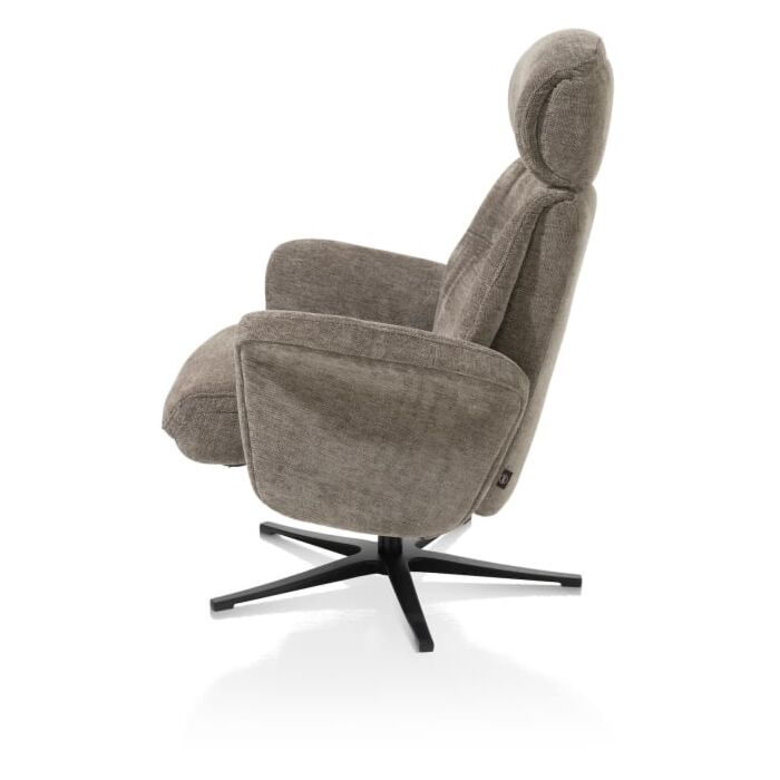 Lazaro, Relaxfauteuil (Incl. Poef) - Stof Livigno - Bruin