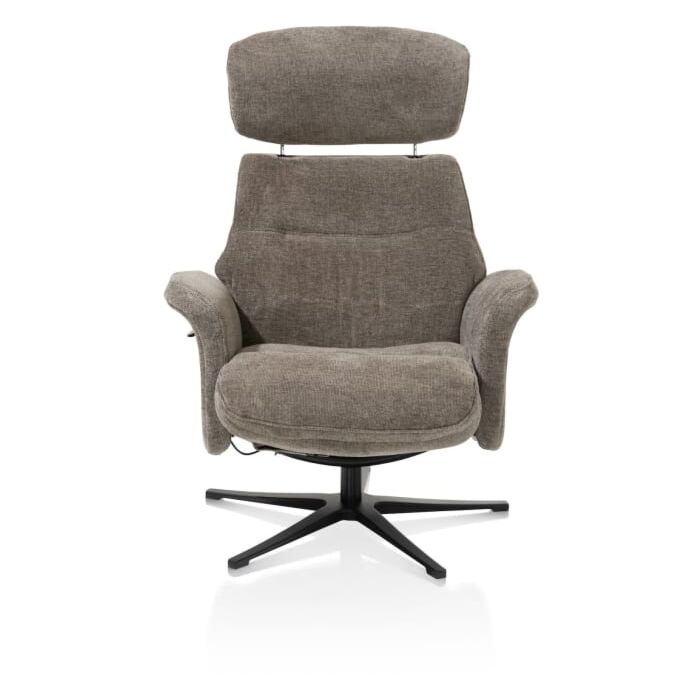 Lazaro, Relaxfauteuil (Incl. Poef) - Stof Livigno - Bruin