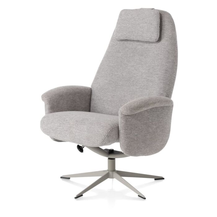 Relaxfauteuil Tonale Incl. Poef Silk Grey Kiezel