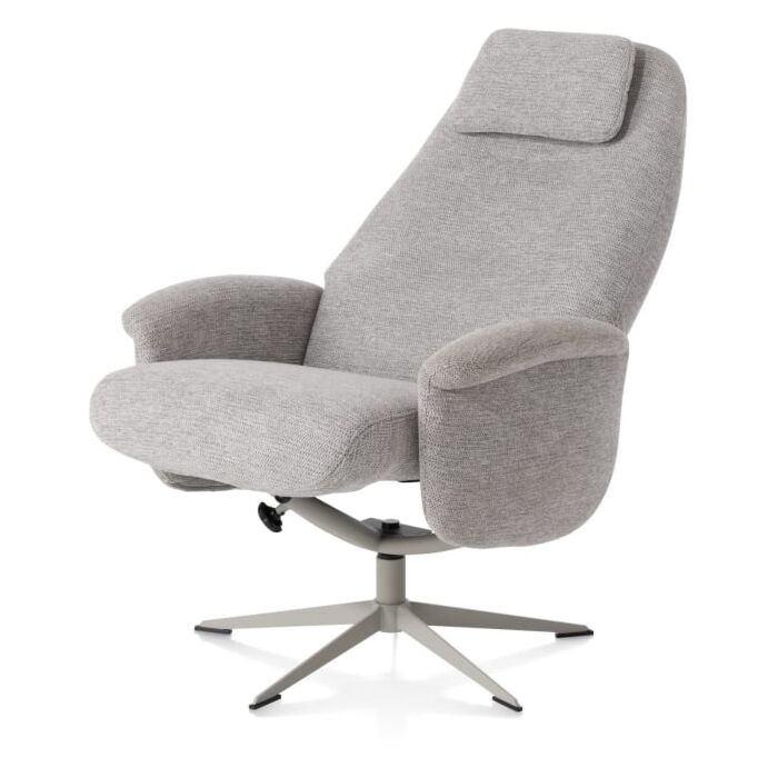 Relaxfauteuil Tonale Incl. Poef Silk Grey Kiezel