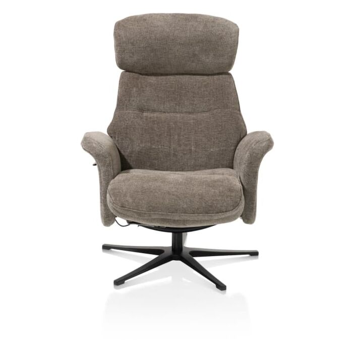 Lazaro, Relaxfauteuil (Incl. Poef) - Stof Livigno - Bruin