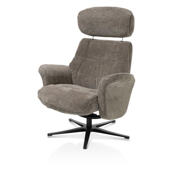 Lazaro, Relaxfauteuil (Incl. Poef) - Stof Livigno - Bruin