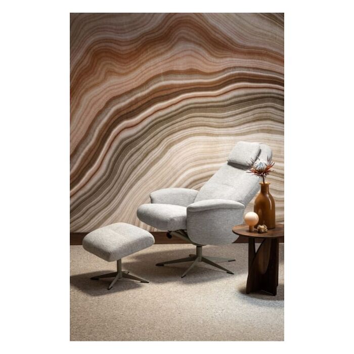 Relaxfauteuil Tonale Incl. Poef Silk Grey Kiezel