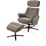 Lazaro, Relaxfauteuil (Incl. Poef) - Stof Livigno - Bruin