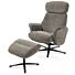 Lazaro, Relaxfauteuil (Incl. Poef) - Stof Livigno - Bruin