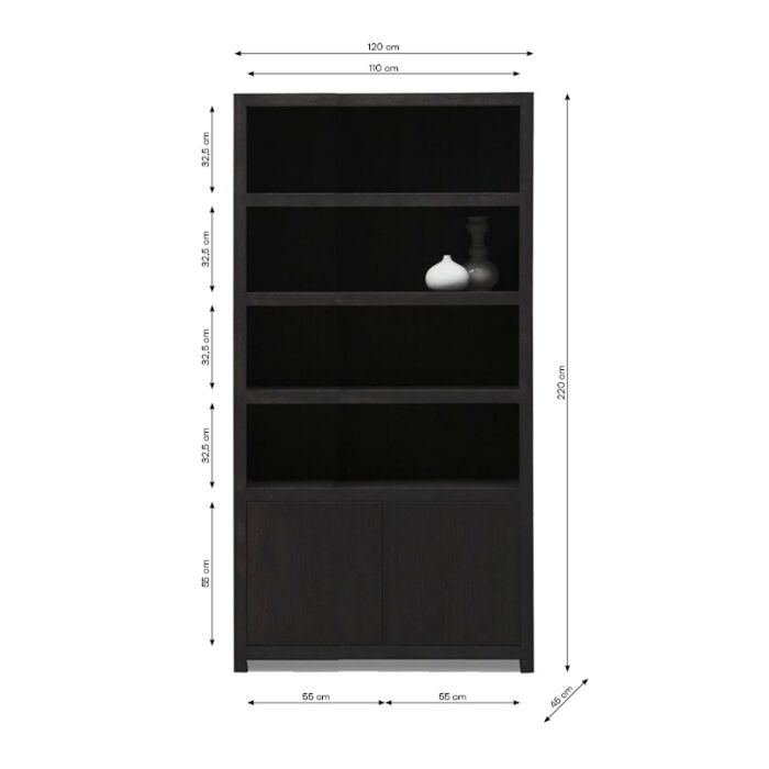 Boekenkasten Set Diamond 120cm Rechts Eiken