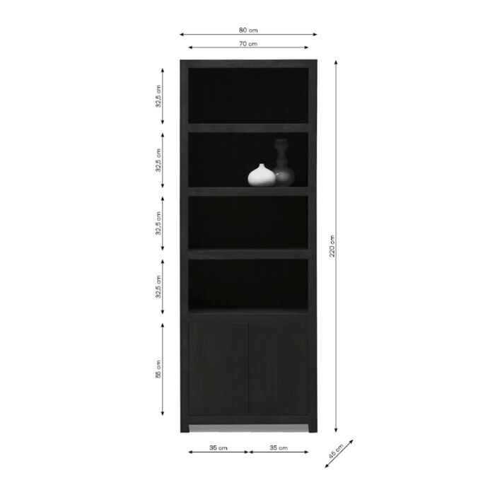 Boekenkasten Set Diamond 80cm Rechts Eiken