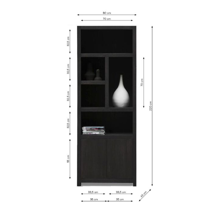 Boekenkasten Set Diamond 80cm Rechts Eiken