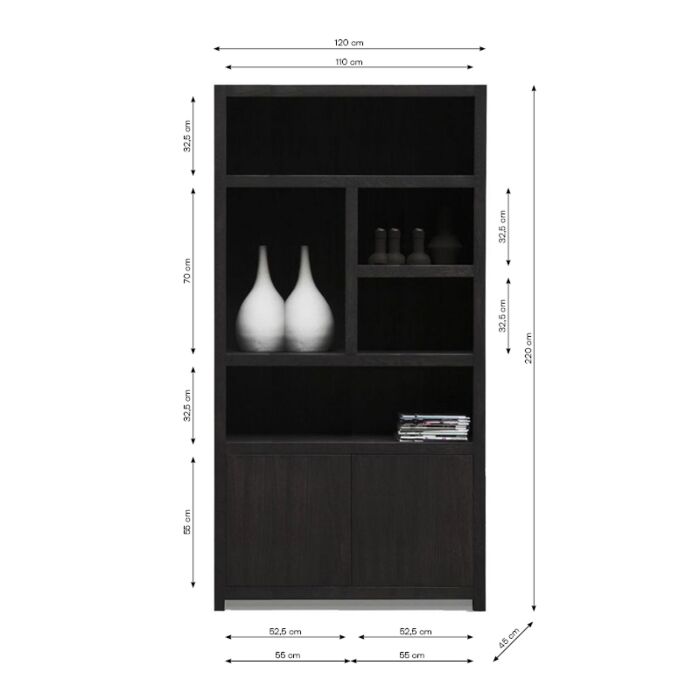 Boekenkasten Set Diamond Links 120cm Eiken