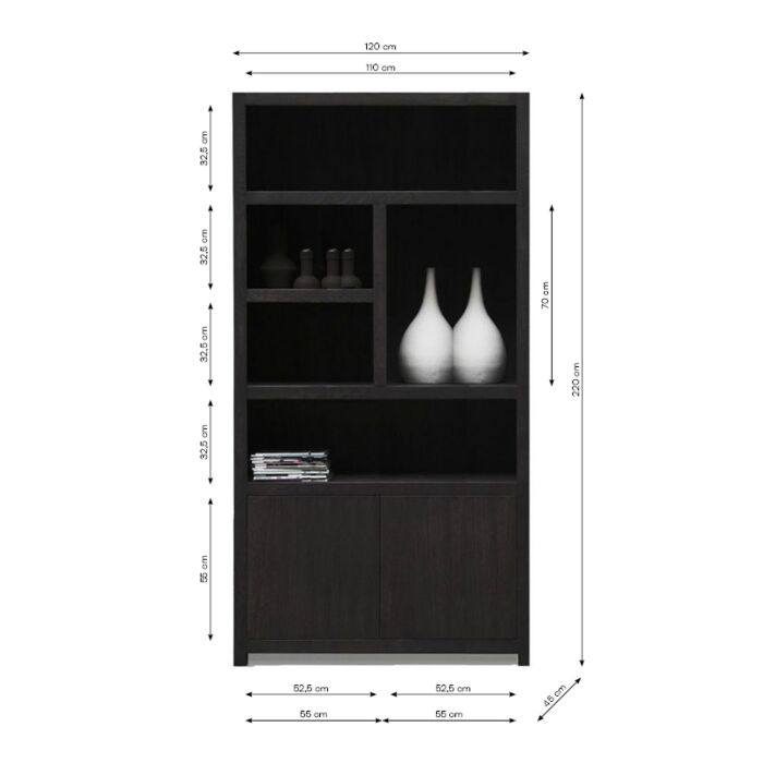 Boekenkasten Set Diamond 120cm Rechts Eiken