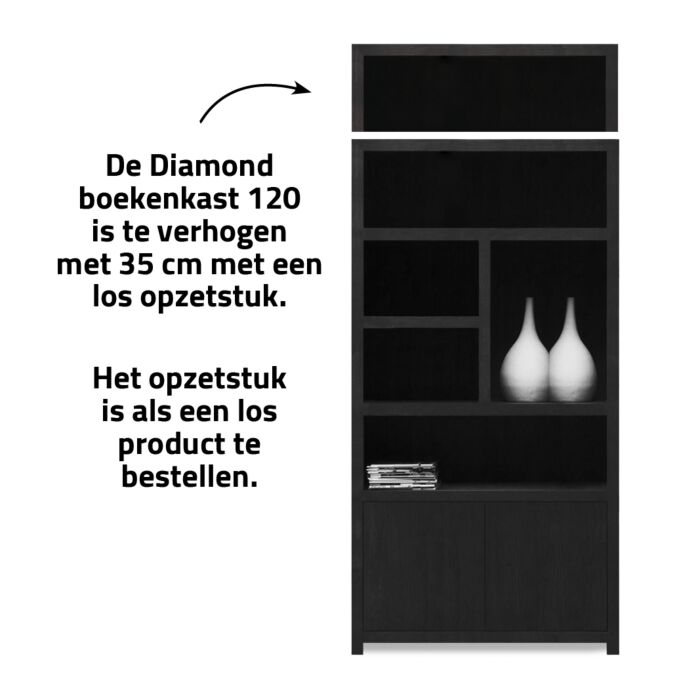 Boekenkasten Set Diamond 120cm Rechts Eiken