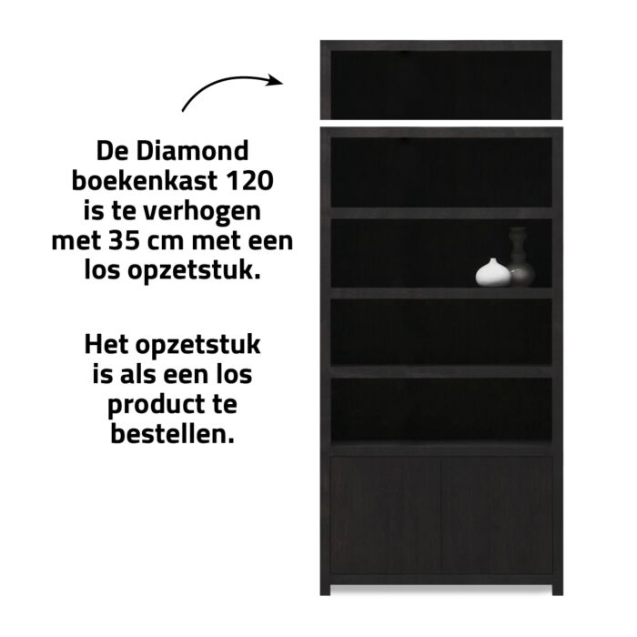 Boekenkasten Set Diamond Links 120cm Eiken