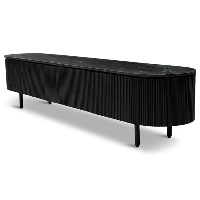 Tv-meubel Specter Hout Met Marmer Zwart 200cm
