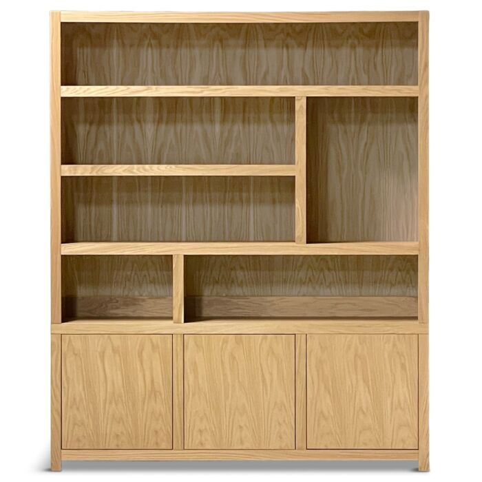 Boekenkast Diamond Breed 180cm 6 Vaks Eiken
