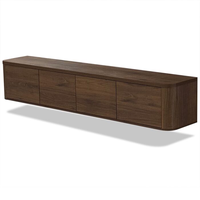 Zwevend TV-Meubel Ohau Rond Noten 215cm