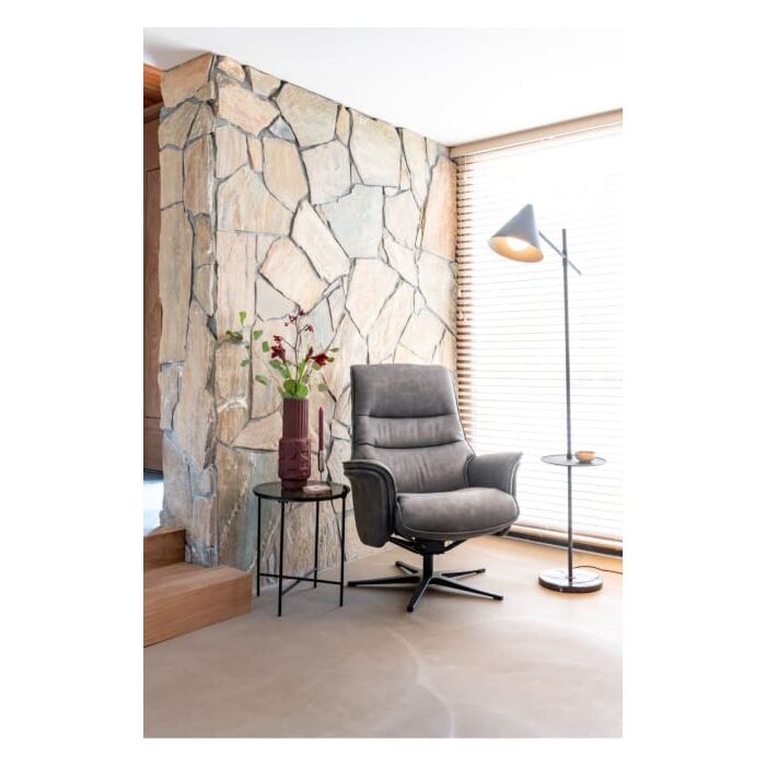 Lotis, Relaxfauteuil (Incl. Poef) - Stof Pala - Lichtgrijs