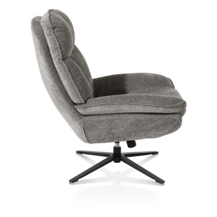 Florence, relaxfauteuil (incl. poef) - stof Enzo - grijs