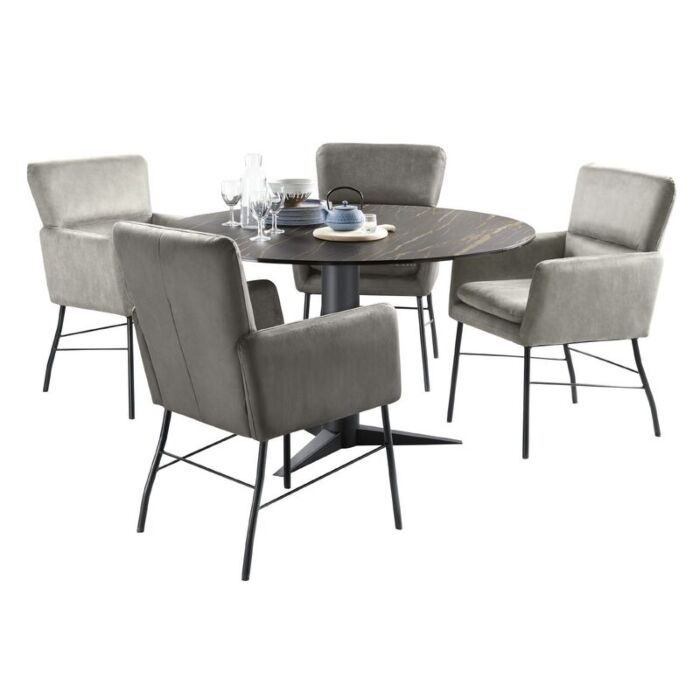 Eettafel Ranara Rond Keramiek Zwart ø130 Cm