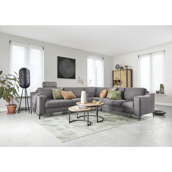 Hoekbank Creon grijs + HR-schuim