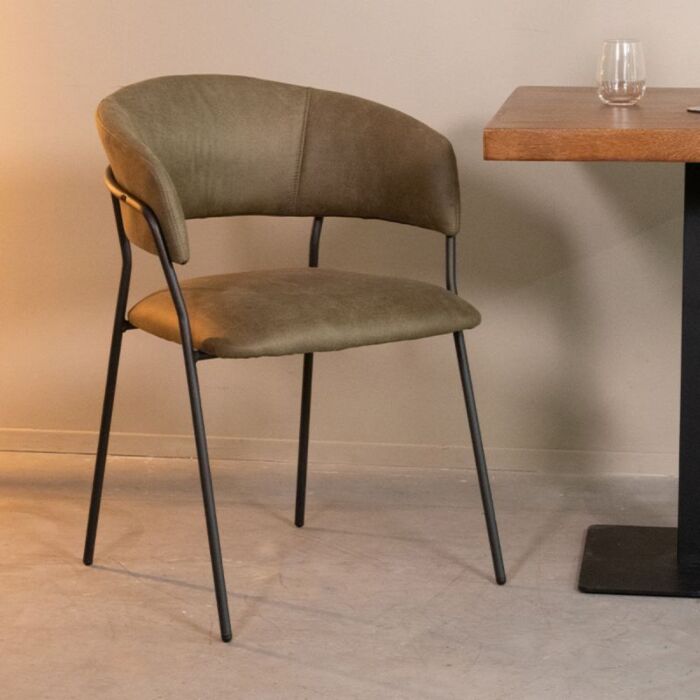LABEL51 Eetkamerstoel Luuk Moss Micro Suede