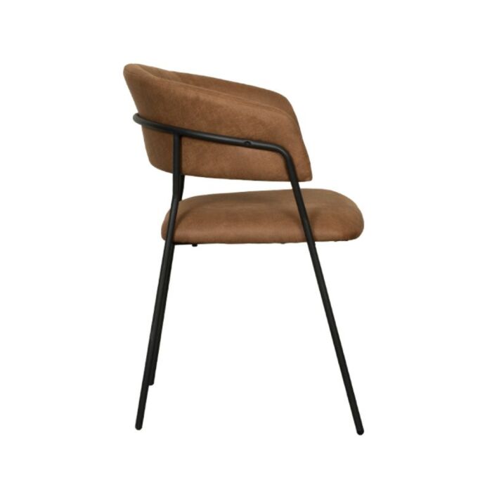 LABEL51 Eetkamerstoel Luuk Cognac Micro Suede