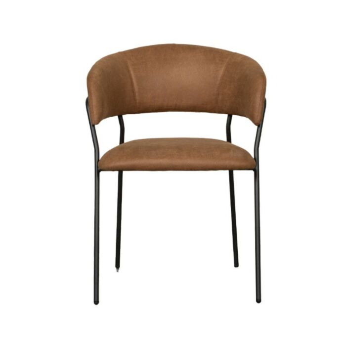 LABEL51 Eetkamerstoel Luuk Cognac Micro Suede