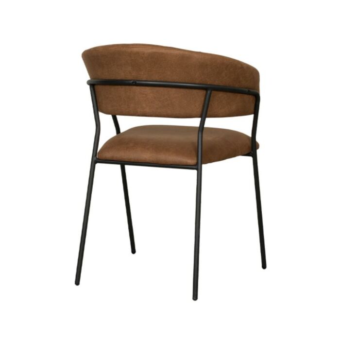 LABEL51 Eetkamerstoel Luuk Cognac Micro Suede