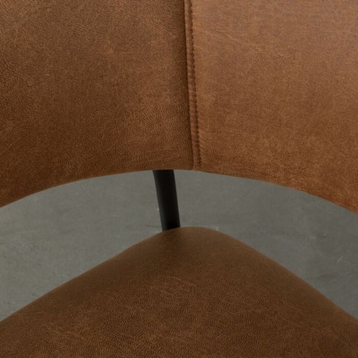 LABEL51 Eetkamerstoel Luuk Cognac Micro Suede