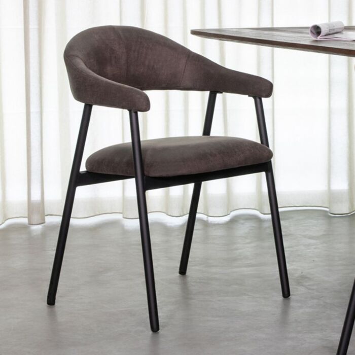 LABEL51 Eetkamerstoel Amaze Antraciet Micro Suede 