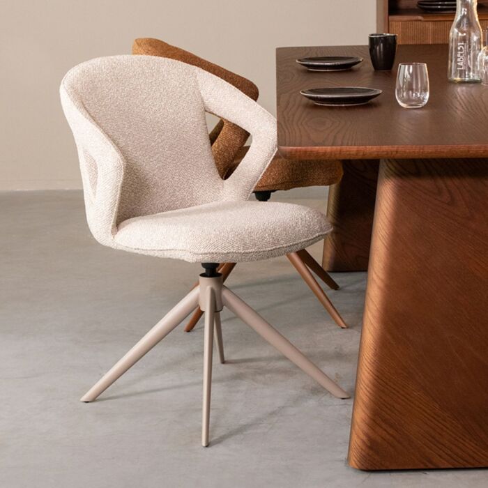 LABEL51 Eetkamerstoel Zurich Naturel Royal Boucle Taupe 