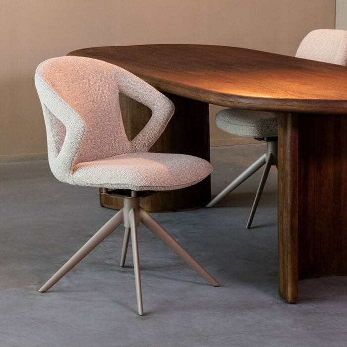 LABEL51 Eetkamerstoel Zurich Naturel Royal Boucle Taupe 