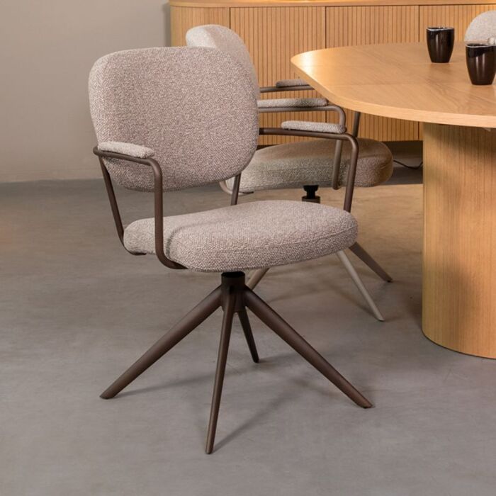 LABEL51 Eetkamerstoel Basel Mushroom Royal Boucle
