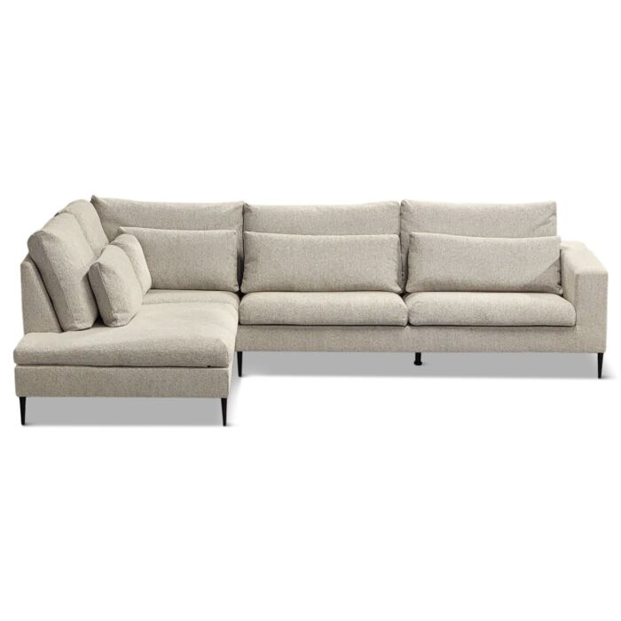 Hoekbank Mora Beige Ottomaan Links