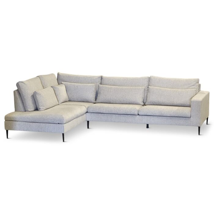 Hoekbank Mora Beige Ottomaan Links