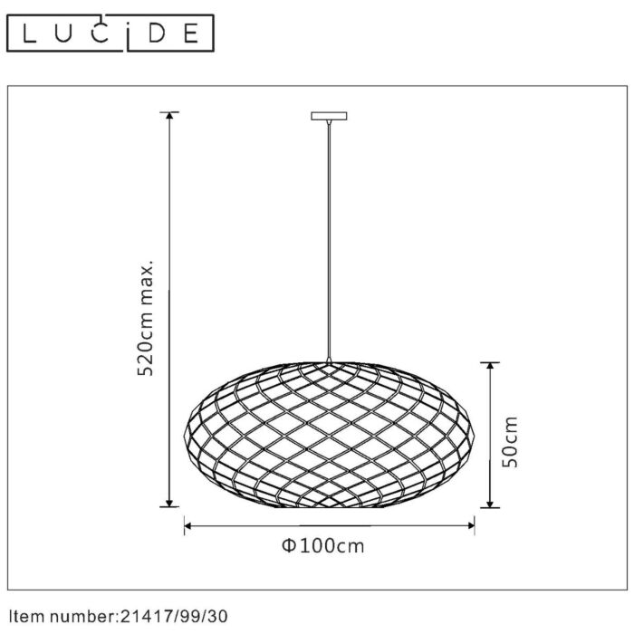 Trendy Hanglamp Wolf Zwart Ø100 cm