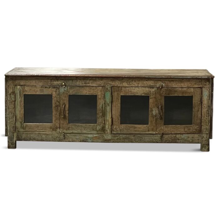 Houten India TV Meubel Met Glas