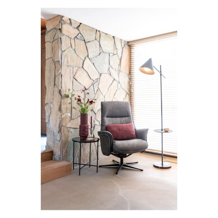 Lotis, Relaxfauteuil (Incl. Poef) - Stof Pala - Lichtgrijs