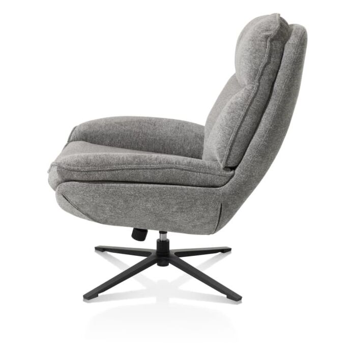 Florence, relaxfauteuil (incl. poef) - stof Enzo - grijs