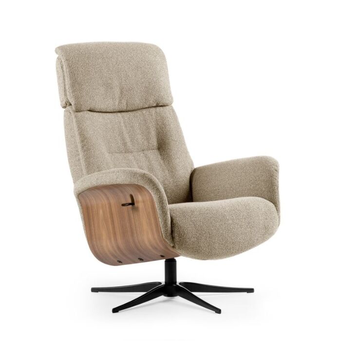 Relaxfauteuil Milas camel onderstel zwart