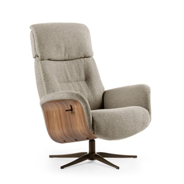 Relaxfauteuil Milas licht bruin onderstel anodic brown 