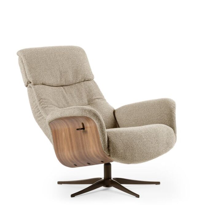 Relaxfauteuil Milas camel onderstel anodic brown 