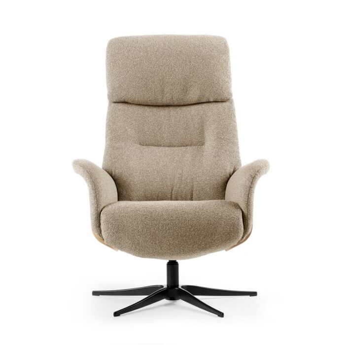 Relaxfauteuil Milas camel onderstel zwart