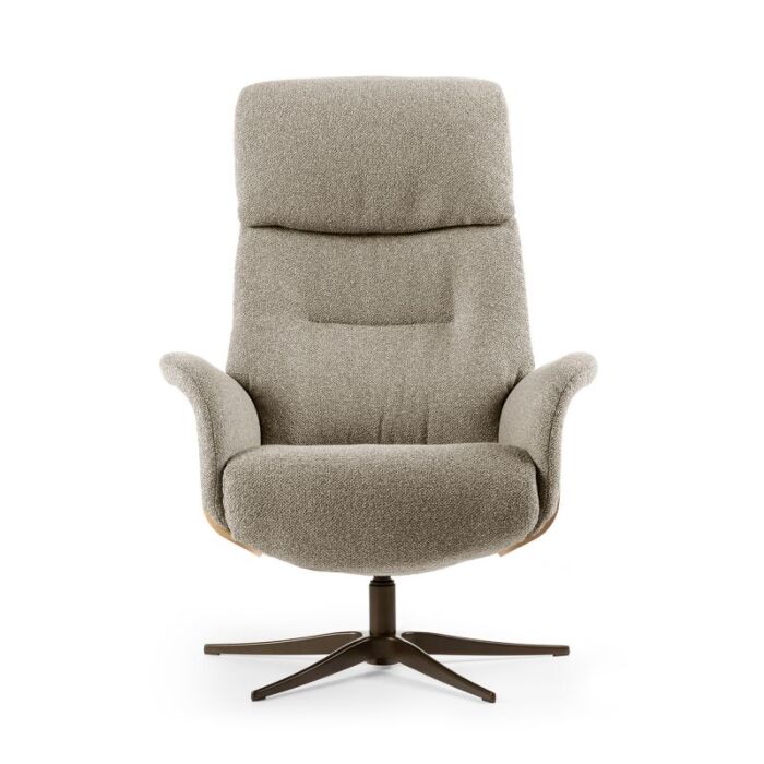 Relaxfauteuil Milas licht bruin onderstel anodic brown 
