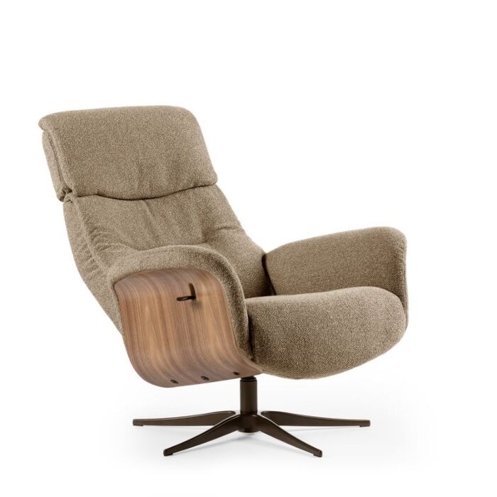 Relaxfauteuil Milas bruin onderstel anodic brown 